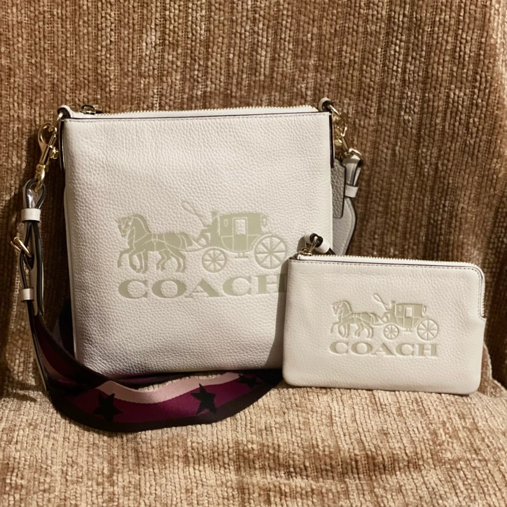 Coach Jes Horse & Carriage Slim Crossbody + Zip Wristlet BUNDLE. NWTs